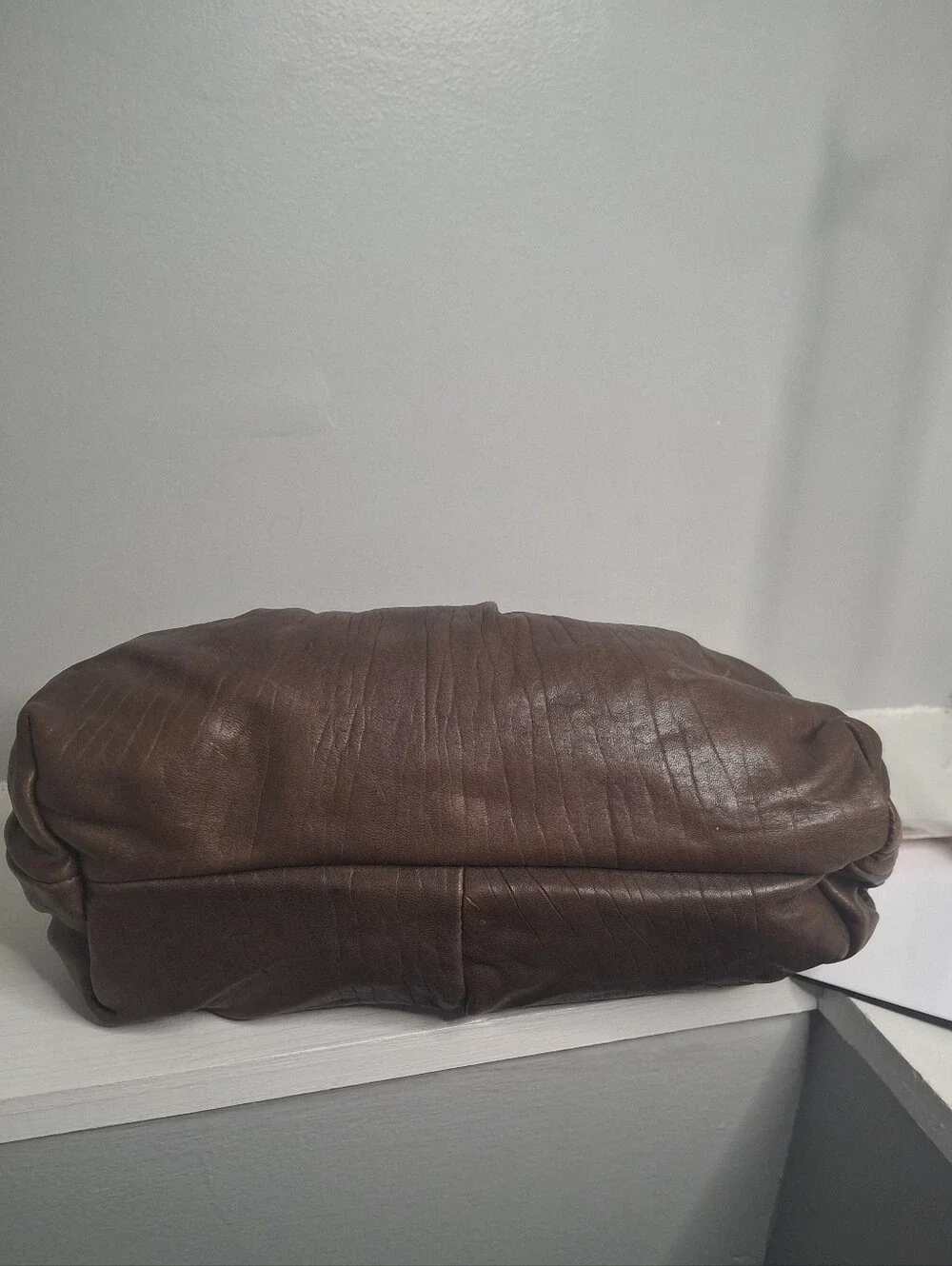 Juicy Couture Vintage Fieno Brown Leather Shoulder Bag NWT Y2K Statement Ring - Picture 4 of 8